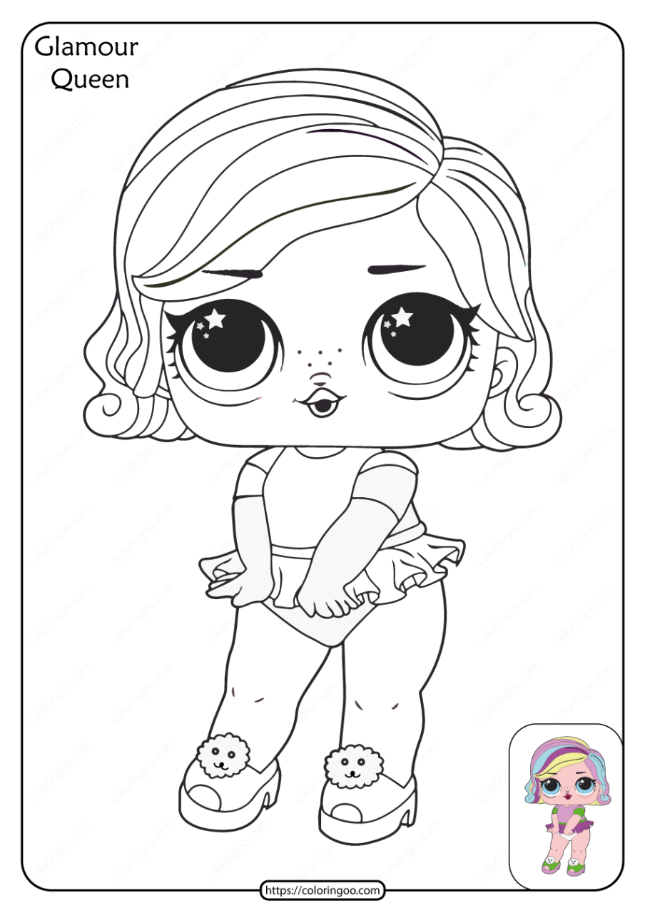 Free Printable LOL Surprise Glamour Queen Coloring Page