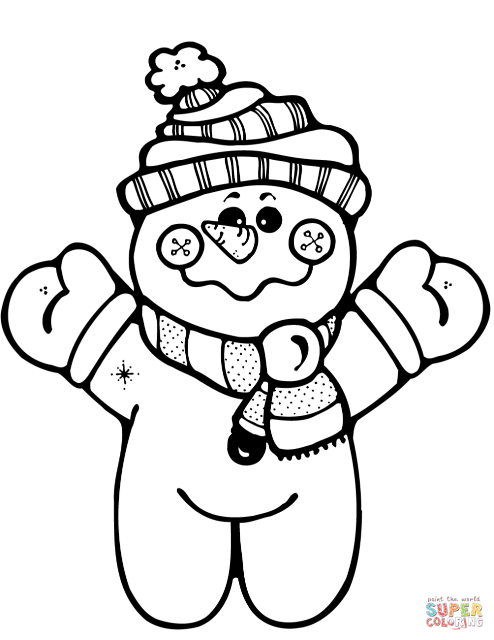 Coloring Page Of A Snowman
