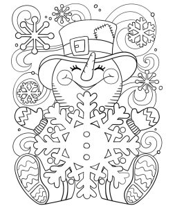 Happy Little Snowman Coloring Page