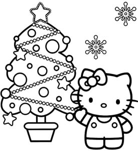 6 Best Hello Kitty Christmas Coloring Printables