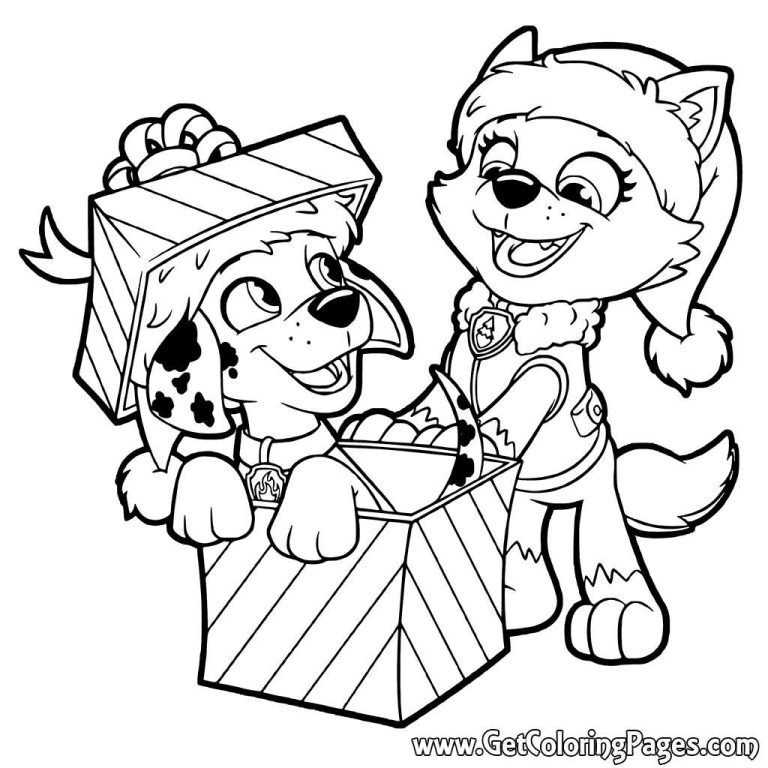 Christmas Paw Patrol Coloring Pages