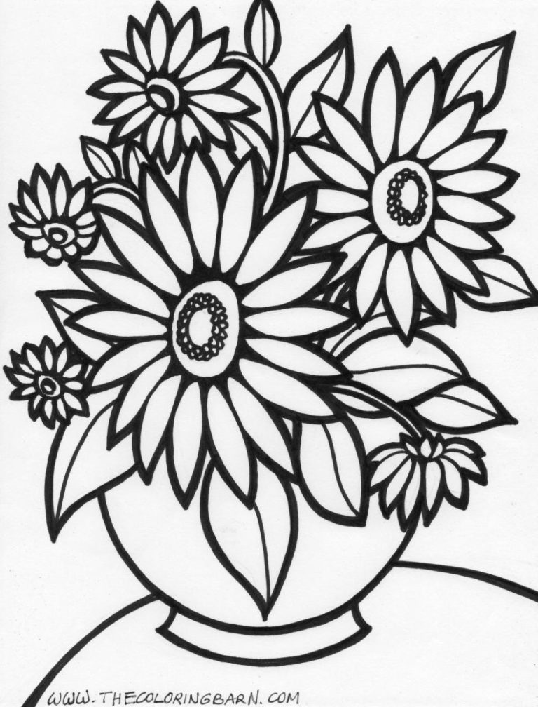 Easy Coloring Pages Of Flowers