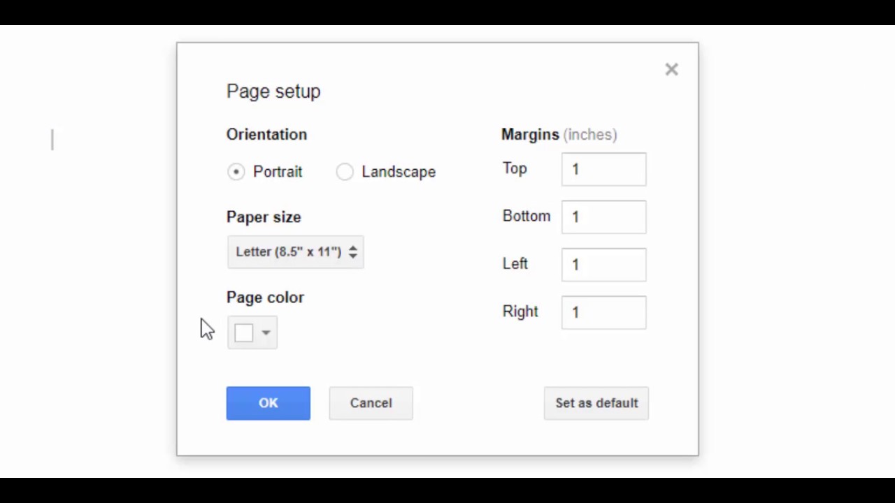 Change color of page in Google Docs YouTube