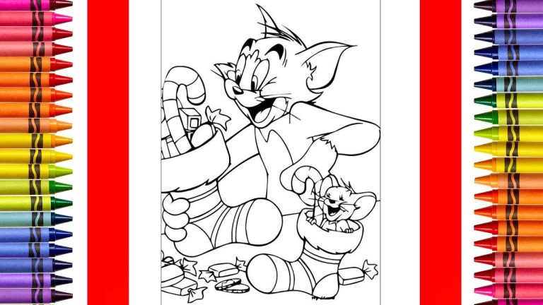 Christmas Tom And Jerry Coloring Pages