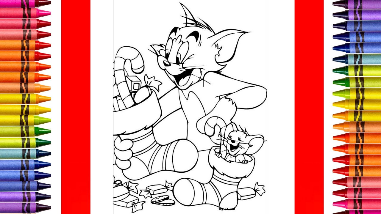 Christmas Tom And Jerry Coloring Pages