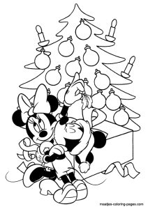 Minnie Mouse Christmas Coloring Pages Printable at
