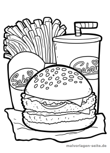 Burger Coloring Pages Coloring Home