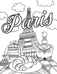 Paris, Eiffel Tower Coloring Page, Coloring Sheet By ErikaVectorika