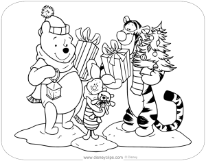 Winnie The Pooh Christmas Coloring Pages For Kids Christmas was
