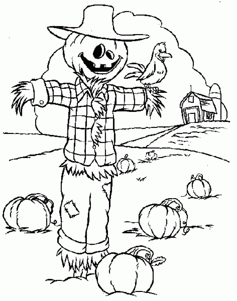Coloring Pages Of Scarecrows