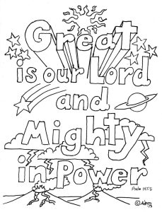 Coloring Pages for Kids by Mr. Adron Great Is Our Lord, Psalm 1475
