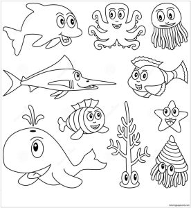 Sea Animals 1 Coloring Pages Nature & Seasons Coloring Pages