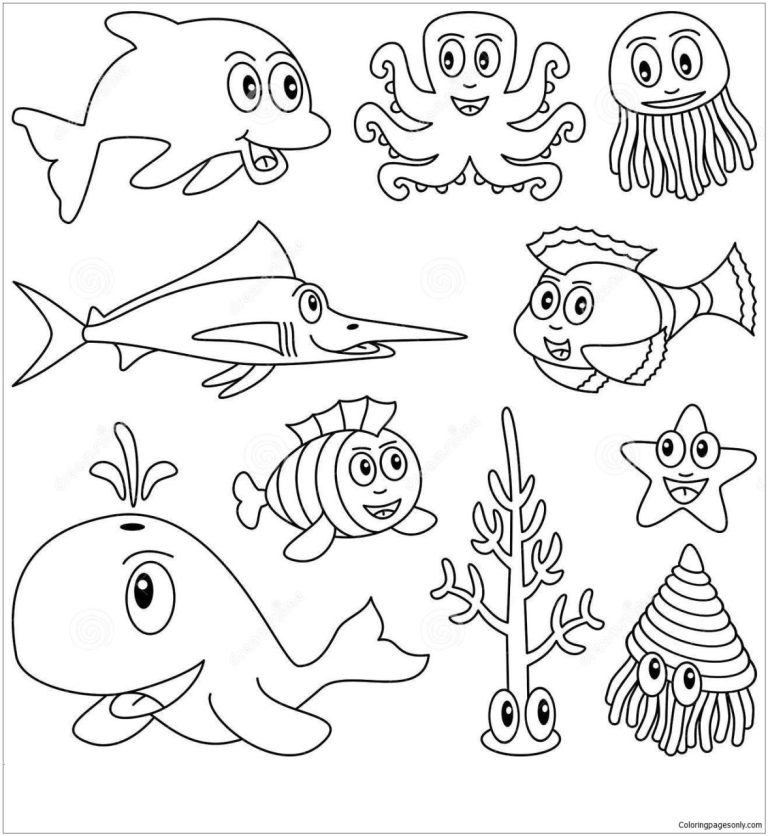 Coloring Pages Of Sea Creatures