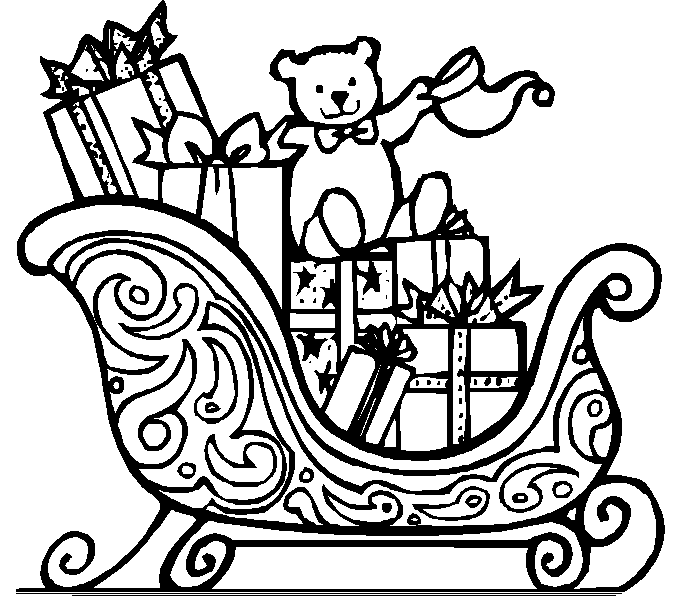 Christmas Sleigh Coloring Pages