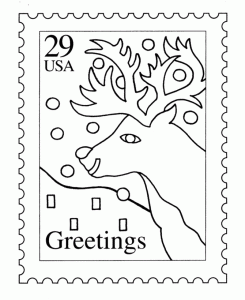BlueBonkers Christmas Reindeer Postage Stamp USPS Holiday Stamp