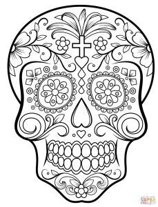 Sugar Skull coloring page Free Printable Coloring Pages