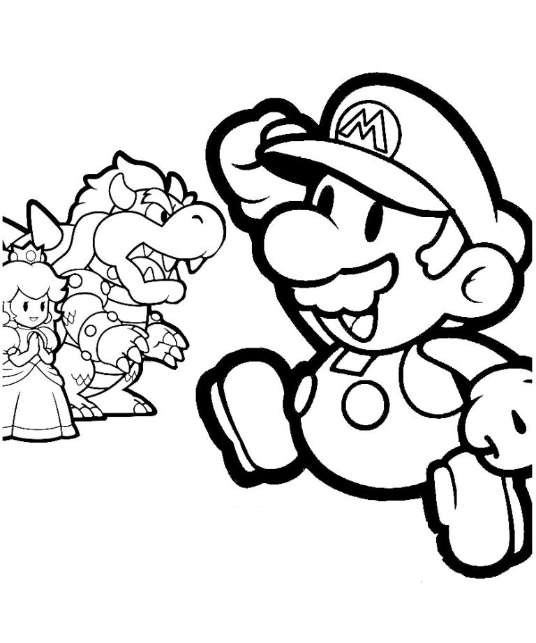 Super Mario Christmas Coloring Pages