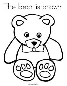 The bear is brown Coloring Page Twisty Noodle