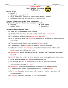 Nuclear Chemistry Worksheet 1 Answer Key worksheet