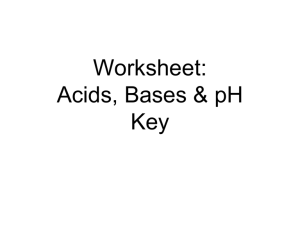 Worksheet Acids, Bases & pH Key