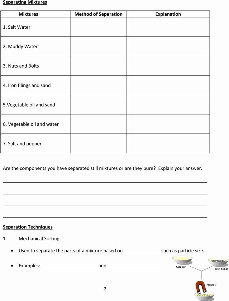 Worksheet Mixtures And Solutions Answer Key Pdf