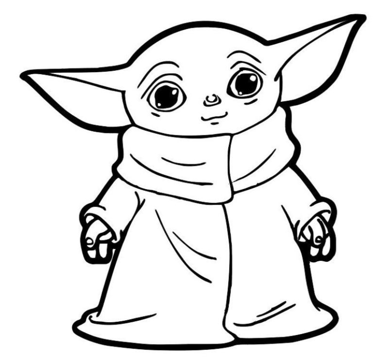 Cute Baby Yoda Coloring Pages