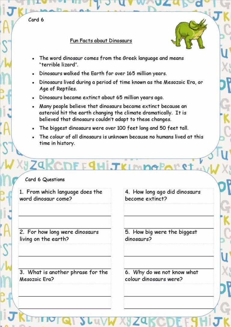 Guided Reading Worksheets