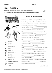 What is Halloween? Reading GapFill