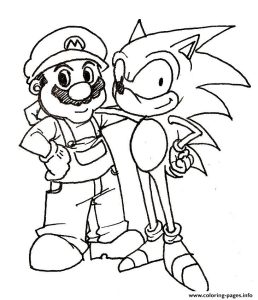Mario And His Friend Sonic Coloring Pages Printable