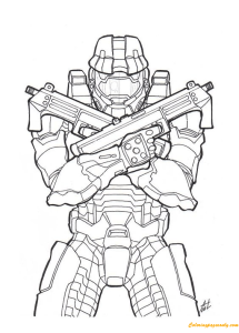 Halo Master Chief Coloring Page Free Coloring Pages Online