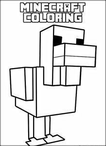 Minecraft Chicken Coloring Page Free Printable Coloring Pages for Kids
