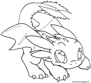 Night Fury Baby Toothless Dragon Coloring page Printable