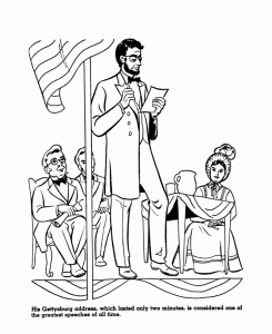 USAPrintables President Abraham Lincoln Gettysburg Address coloring