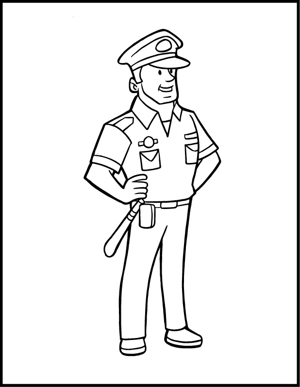 Coloring Page Police