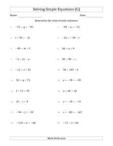 One Step Equations Multiplication And Division Worksheet Kuta Times