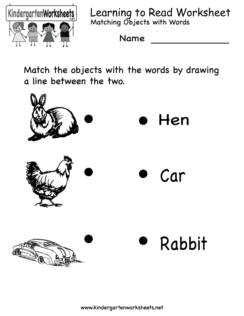 Preschool Printable Kindergarten Reading Worksheets