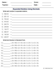 25 Writing Decimals In Word form Worksheet Grade Place Value Activities