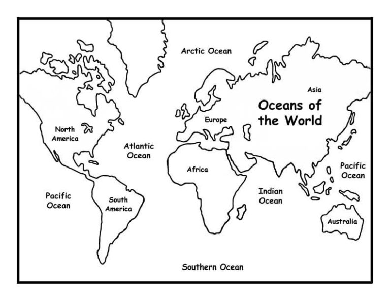 Continents Coloring Page