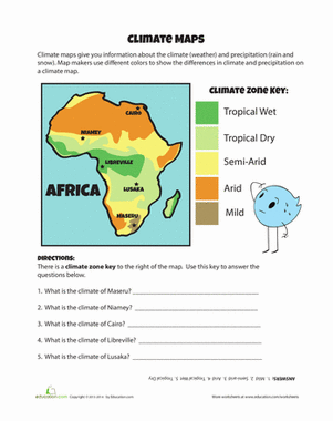 World Climate Map Worksheet Answers