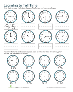 Awesome telling time worksheets free pdf