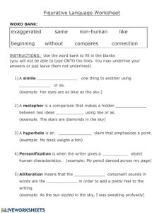figurative language worksheet 7 reading activity figurative language