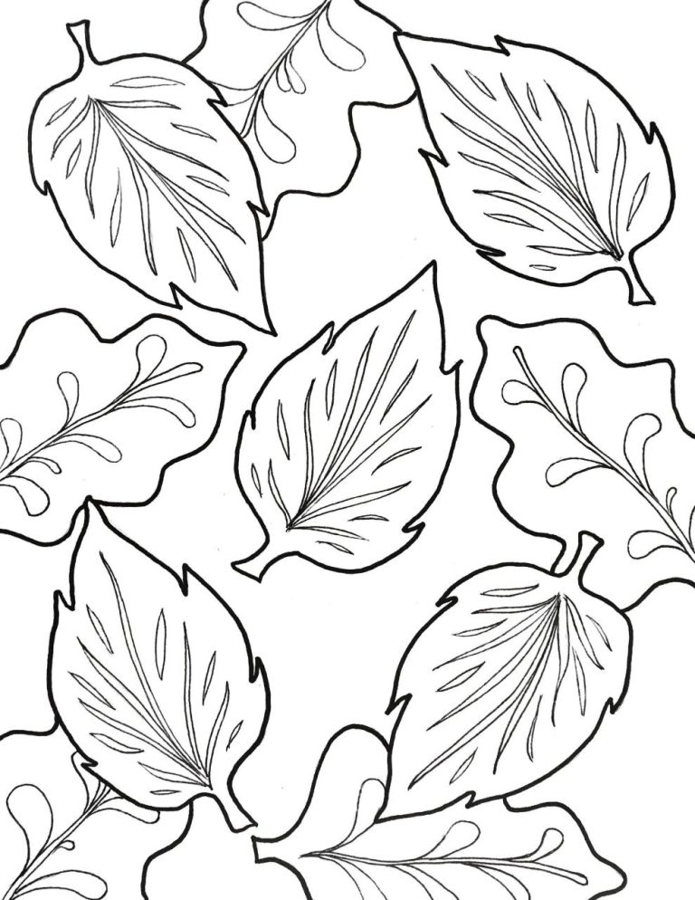 Coloring Page Of Fall Leaves