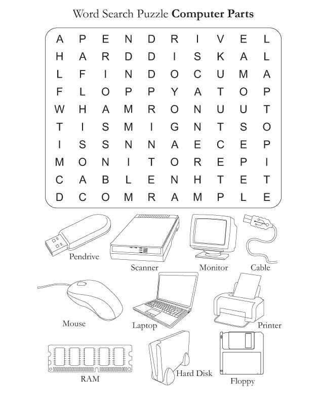 Parts Of Computer Worksheets For Grade 2