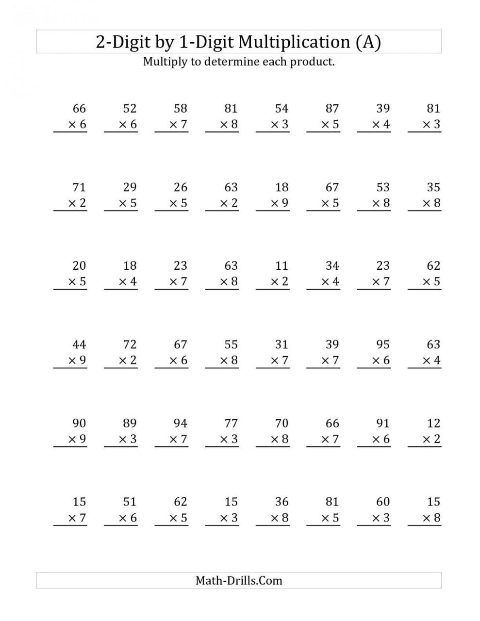 Second Grade Multiplication Worksheets For Grade 2 With Pictures