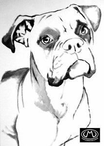Boxer colouring page Boxer dogs art, Canine art, Boxer painting