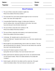Two Step Equation Word Problems Worksheets Pinterest