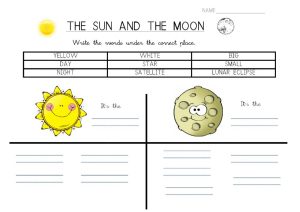 The sun and the moon worksheet