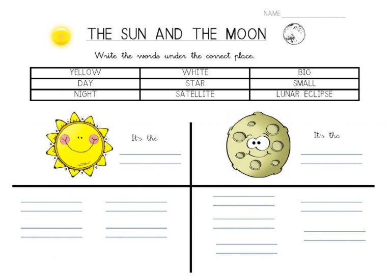 The Sun Earth Moon System Worksheet Answer Key