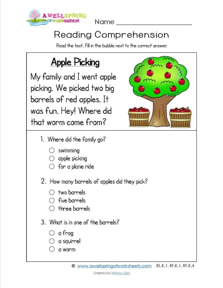 Worksheets On Reading