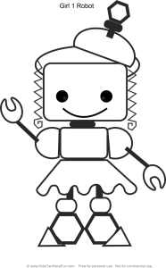 Robot Girl 1 Coloring Page